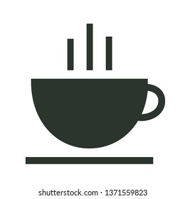 Coffee and tea cup logotype. Isolated vector illustration