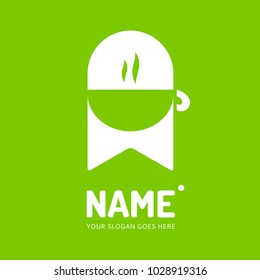 Coffee and tea cup logotype. Vector template logo design. Business concept icon.