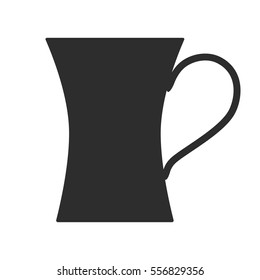 Coffee, tea cup. Mug for drinks. Black silhouette mug