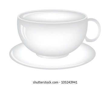 Coffee (tea) cup (mug) illustration isolated on white background