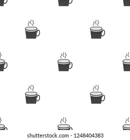 Coffee or tea cup seamless pattern. Coffee background. Seamless texture for textile, fabric, papers etc