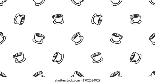 coffee tea cup seamless pattern vector tea milk glass cartoon repeat background scarf isolated tile wallpaper illustration doodle design