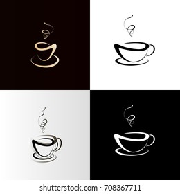 Coffee or tea cup set. Vector illustration, coffee icon