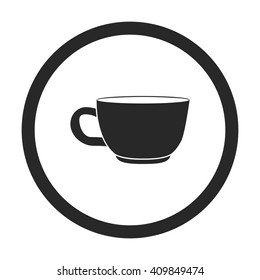 Coffee tea cup sign simple icon on background