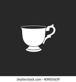 Coffee tea cup sign simple icon on background