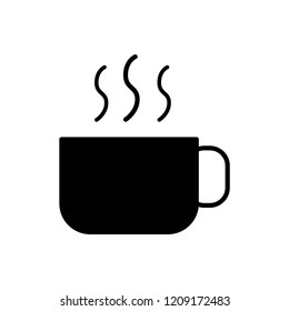 Coffee and tea cup simple flat style vector icon.