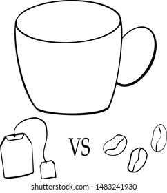 coffee tea cup simple in vector
