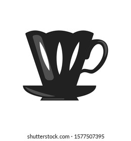 Coffee and tea cup . Teatime mug vector icon in cartoon style.