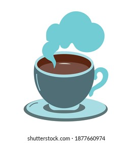 Coffee and tea cup vector color full icon, tea cup sketch illustration