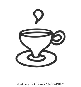 Coffee or tea Cup Vector Icon. Hand draw style. Coffeeshop, cafe symbol for templates, menu, web design and infographics. Vector isolated illustration.
