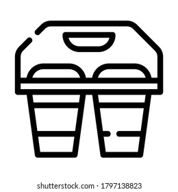 coffee or tea cups line icon vector. coffee or tea cups sign. isolated contour symbol black illustration