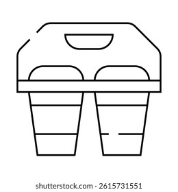 coffee or tea cups line icon vector. coffee or tea cups sign. isolated contour symbol black illustration
