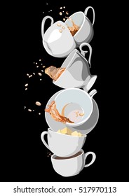 Coffee and Tea cups set. Illustration eps10
