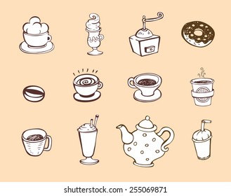 Coffee and tea design elements