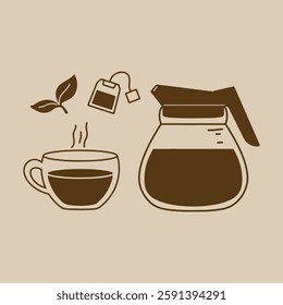 Coffee and tea design over beige background, vector illustration eps10
