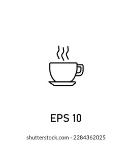 coffee or tea drink cup icon editable stroke eps 10