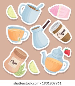 coffee and tea drinks icons