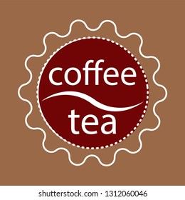 Coffee and tea emblem. Logo. White background. Vector.
