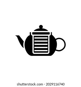 Coffee and tea glass kettler glyph icon. Teapot, brewer. Coffee shop professional tool. Black silhouette symbol. Isolated vector stock illustration