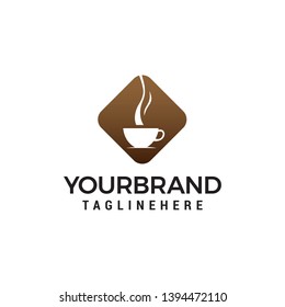 coffee and tea glass logo design concept template vector