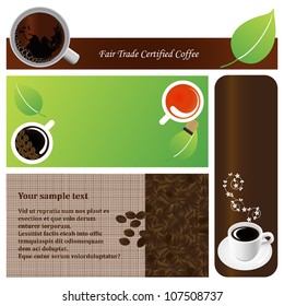 Coffee & tea graphic design elements for cards & background (Part 3)