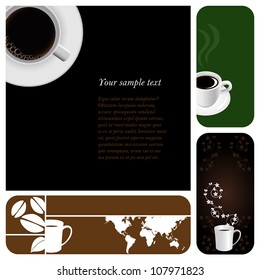 Coffee & tea graphic design elements for cards & background (Part 4)