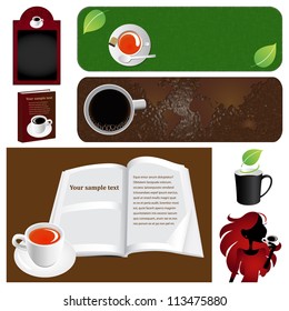 Coffee & tea graphic design elements for cards & background (Part 9)