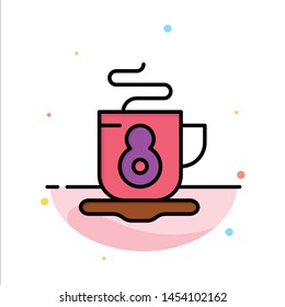 Coffee, Tea, Hot Abstract Flat Color Icon Template