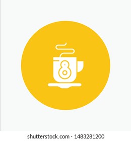 Coffee, Tea, Hot white glyph icon