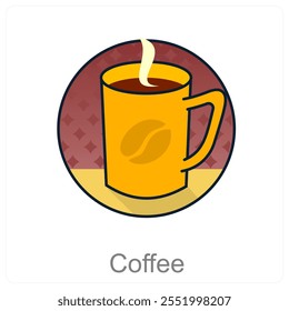 Coffee and tea icon concept