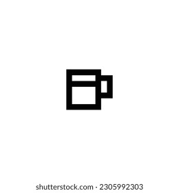 coffee and tea icon pixel art style use black color good for your project and game asset.