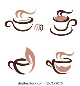 coffee and tea - icon set