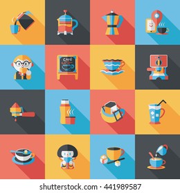 Coffee and tea icon set