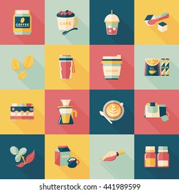 Coffee and tea icon set