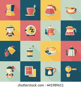 Coffee and tea icon set