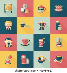 Coffee and tea icon set