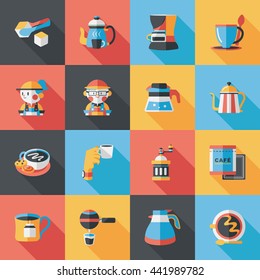 Coffee and tea icon set