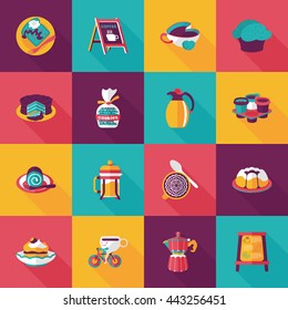 Coffee and tea icon set