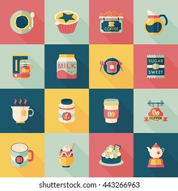 Coffee and tea icon set