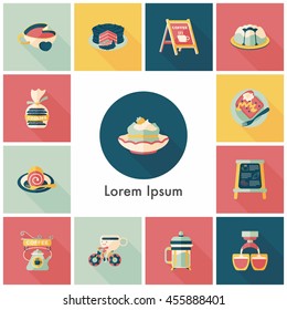 Coffee and tea icon set