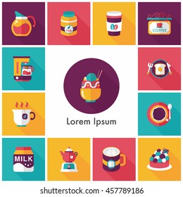 Coffee and tea icon set