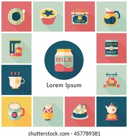 Coffee and tea icon set