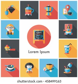 Coffee and tea icon set