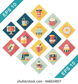 Coffee and tea icon set