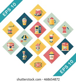 Coffee and tea icon set