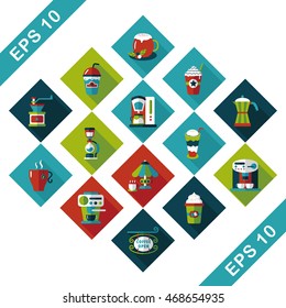 Coffee and tea icon set