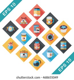 Coffee and tea icon set