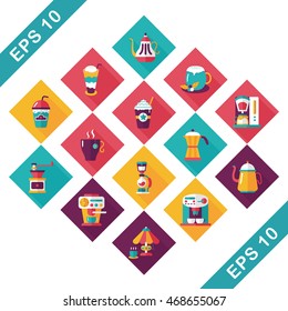 Coffee and tea icon set