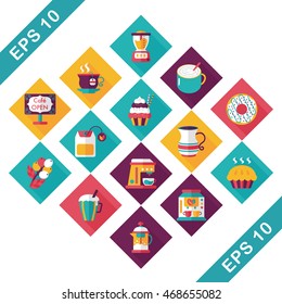 Coffee and tea icon set