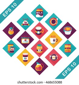 Coffee and tea icon set